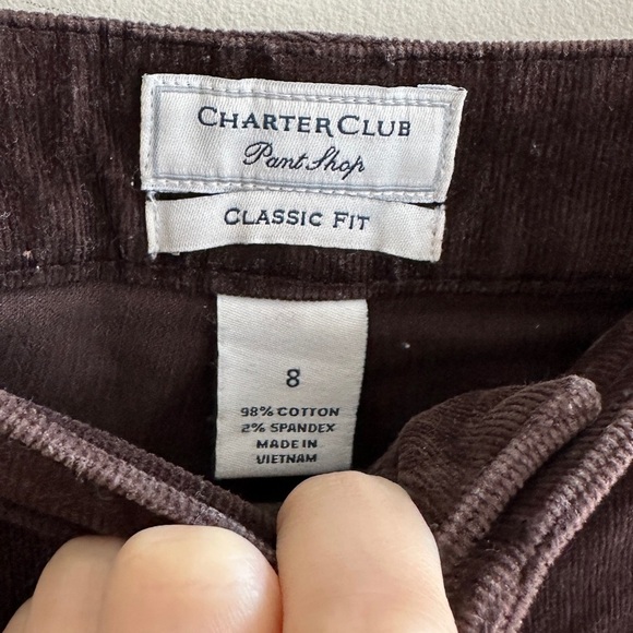 Charter Club Classic Fit Women's Dark Brown/Chocolate Corduroy Jeans, Size 8 - Picture 8 of 13